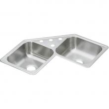 Elkay DE217323 - Dayton Stainless Steel 31-7/8'' x 31-7/8'' x 7'', 3-Hole Equal Doubl