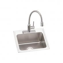 Elkay DLR252210C - Lustertone Classic Stainless Steel 25'' x 22'' x 10-3/8'', 3-Hole Si