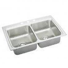 Elkay DLR332210X - 18 Gauge Stainless Steel 33'' x 22'' x 10.125'' Double Bowl Drop-in