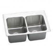 Elkay DLR372210X - 18 Gauge Stainless Steel 37'' x 22'' x 10.125'' Double Bowl Drop-in