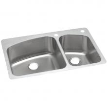 Elkay DPXSR2250R2L - Dayton Stainless Steel 33'' x 22'' x 8'', 60/40 Double Bowl Dual Mou