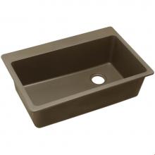 Elkay ELG13322MC0 - Quartz Classic 33'' x 22'' x 9-1/2'' Single Bowl Drop-in Sink, Mocha