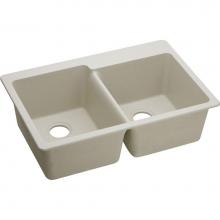 Elkay ELG250RBQ0 - Quartz Classic 33'' x 22'' x 9-1/2'', Offset Double Bowl Drop-in Sin