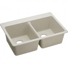 Elkay ELG3322BQ0 - Quartz Classic 33'' x 22'' x 9-1/2'', Equal Double Bowl Drop-in Sink