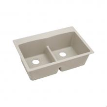 Elkay ELGDLB3322PT0 - Quartz Classic 33'' x 22'' x 10'', Equal Double Bowl Drop-in Sink wi