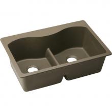 Elkay ELGLB3322MC0 - Quartz Classic 33'' x 22'' x 9-1/2'', Equal Double Bowl Drop-in Sink