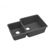 Elkay ELGOU3321LGY0 - Quartz Classic 33'' x 20-11/16'' x 9'', Offset 40/60 Double Bowl Und