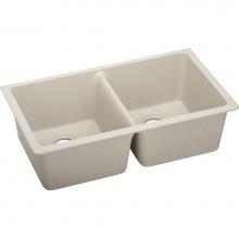 Elkay ELGU3322BQ0 - Quartz Classic 33'' x 18-1/2'' x 9-1/2'', Equal Double Bowl Undermou