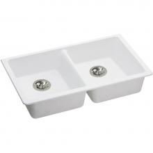 Elkay ELGUAD3319PDWH0 - Quartz Classic 33'' x 18-1/2'' x 5-1/2'', Double Bowl Undermount ADA