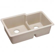 Elkay ELGULBO3322PT0 - Quartz Classic 33'' x 20-1/2'' x 9-1/2'', Offset 60/40 Double Bowl U