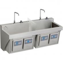 Elkay EWSF26026KWSC - Stainless Steel 60'' x 23'' x 26'', Wall Hung Double Station Surgeon