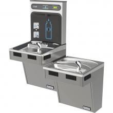 Elkay HTHB-HAC8BLPV-NF - Halsey Taylor HydroBoost Bottle Filling Station, & Bi-Level ADA Cooler, Non-Filtered 8 GPH Pla