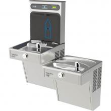 Elkay HTHB-HVRGRN8BL-NF - Halsey Taylor HydroBoost Bottle Filling Station,& Bi-Level Vandal-Resistant Cooler, High Effic