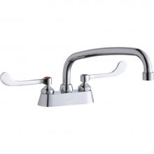 Elkay LK406AT12T6 - 4'' Centerset with Exposed Deck Faucet with 12'' Arc Tube Spout 6''