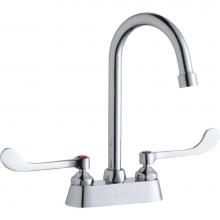 Elkay LK406GN05T6 - 4'' Centerset with Exposed Deck Faucet with 5'' Gooseneck Spout 6''