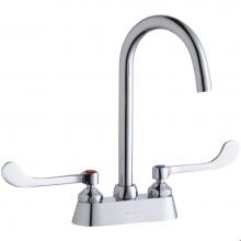 Elkay LK406LGN05T6 - 4'' Centerset with Exposed Deck Laminar Flow Faucet with 5'' Gooseneck Spout 6