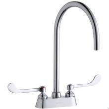 Elkay LK406LGN08T6 - 4'' Centerset with Exposed Deck Laminar Flow Faucet with 8'' Gooseneck Spout 6