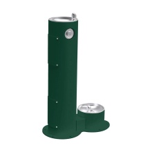 Elkay LK4400DBFRKEVG - Outdoor Pedestal Fountain with Pet Station Non-Filtered Non-Refrigerated Freeze Resistant Evergree