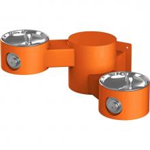 Elkay LK4406ORN - Outdoor Drinking Fountain Wall Mount, Bi-Level, Non-Filtered Non-Refrigerated, Orange