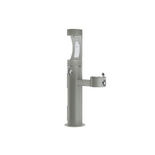 Elkay LK4420BF1UGRY - Outdoor ezH2O Upper Bottle Filling Station Bi-Level Pedestal Non-Filtered Non-Refrigerated Gray