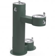 Elkay LK4420DBEVG - Outdoor Fountain Bi-Level Pedestal with Pet Station, Non-Filtered Non-Refrigerated Evergreen