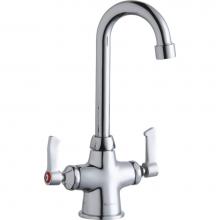 Elkay LK500GN04L2 - Single Hole with Concealed Deck Faucet with 4'' Gooseneck Spout 2'' Lever Hand