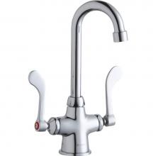 Elkay LK500GN04T4 - Single Hole with Concealed Deck Faucet with 4'' Gooseneck Spout 4'' Wristblade