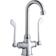 Elkay LK500GN04T6 - Single Hole with Concealed Deck Faucet with 4'' Gooseneck Spout 6'' Wristblade