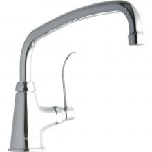 Elkay LK535AT12T4 - Single Hole with Single Control Faucet with 12'' Arc Tube Spout 4'' Wristblade