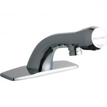 Elkay LK652 - Single Hole Deck Mount Metered Lavatory Faucet with Cast Fixed Spout Push Button Handle with Escut