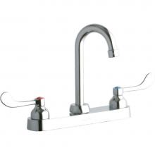 Elkay LK810GN04T4 - 8'' Centerset with Exposed Deck Faucet with 4'' Gooseneck Spout 4''