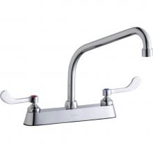 Elkay LK810HA10T4 - 8'' Centerset with Exposed Deck Faucet with 10'' High Arc Spout 4''