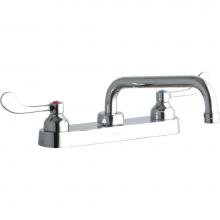 Elkay LK810TS08T4 - 8'' Centerset with Exposed Deck Faucet with 8'' Tube Spout 4'' Wrist
