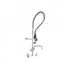 Elkay LK843AF12LC - 8in Centerset Exposed Deck Mount Faucet 44in Flexible Hose with 1.2 GPM Spray Head Plus 12in Arc T