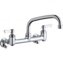 Elkay LK940AT08L2H - Foodservice 8'' Centerset Wall Mount Faucet with 8'' Arc Tube Spout 2'&ap
