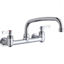 Elkay LK940AT10L2H - Foodservice 8'' Centerset Wall Mount Faucet with 10'' Arc Tube Spout 2'&a