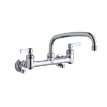 Elkay LK940AT10L2S - Foodservice 8'' Centerset Wall Mount Faucet with 10'' Arc Tube Spout 2'&a