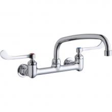 Elkay LK940AT10T6H - Foodservice 8'' Centerset Wall Mount Faucet with 10'' Arc Tube Spout 6'&a