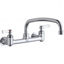 Elkay LK940AT12L2H - Foodservice 8'' Centerset Wall Mount Faucet with 12'' Arc Tube Spout 2'&a