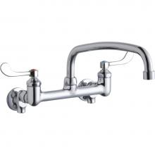 Elkay LK940AT14T4S - Foodservice 8'' Centerset Wall Mount Faucet with 14'' Arc Tube Spout 4in Wrist