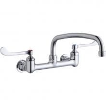 Elkay LK940AT12T6H - Foodservice 8'' Centerset Wall Mount Faucet with 12'' Arc Tube Spout 6'&a