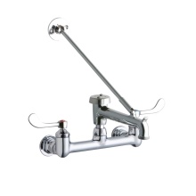 Elkay LK940BP07T4H - 8'' Centerset Wall Mount Faucet w/7'' Bucket Hook Spt 4in Wristblade Handles 1