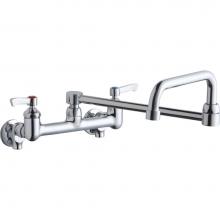 Elkay LK940DS20L2S - Foodservice 8'' Centerset Wall Mount Faucet with 8'' Double Swing Spout 2&apos