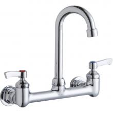Elkay LK940GN04L2H - Scrub/Handwash 8'' Centerset Wall Mount Faucet with 4'' Gooseneck Spout 2&apos