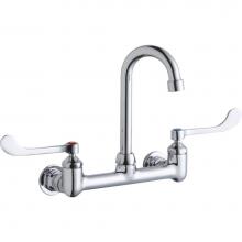 Elkay LK940GN04T6H - Scrub/Handwash 8'' Centerset Wall Mount Faucet w/4'' Gooseneck Spout 6'&a