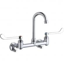 Elkay LK940GN04T6S - Scrub/Handwash 8'' Centerset Wall Mount Faucet w/4'' Gooseneck Spout 6'&a