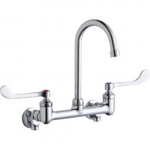 Elkay LK940GN05T6S - Scrub/Handwash 8'' Centerset Wall Mount Faucet w/5'' Gooseneck Spout 6'&a