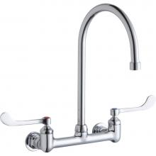 Elkay LK940GN08T6H - Scrub/Handwash 8'' Centerset Wall Mount Faucet w/8'' Gooseneck Spout 6'&a