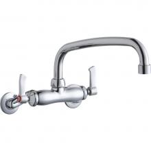 Elkay LK945AT10L2T - Foodservice 3-8'' Adjustable Centers Wall Mount Faucet w/10'' Arc Tube Spout 2
