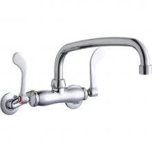 Elkay LK945AT10T4T - Foodservice 3-8'' Adjustable Centers Wall Mount Faucet w/10'' Arc Tube Spout 4